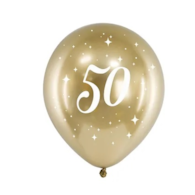 Balon 30cm  op.6 szt. 50 Glossy, złoty