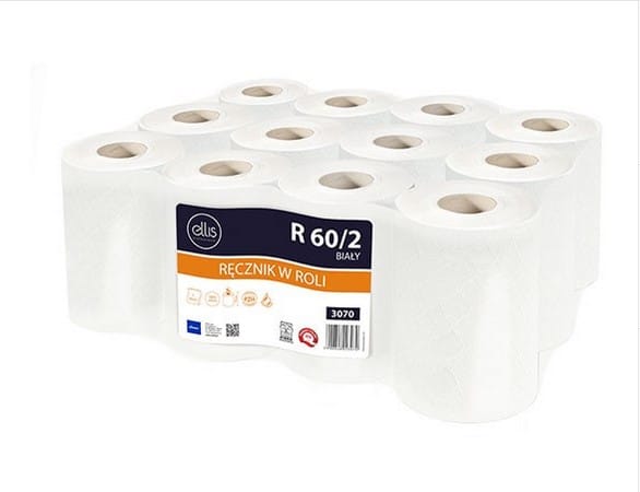 Ręcznik Mini; biały 14 celuloza 2-w.  op.12 szt. R60/2 z perfor. ELLIS  3070