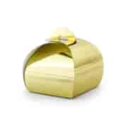 Pudełko na ciasteczka/drobiazgi; zlote, 6x6x5,5cm   op.10 szt. **