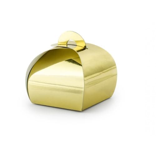 Pudełko na ciasteczka/drobiazgi; zlote, 6x6x5,5cm   op.10 szt. **