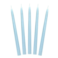 Świeca stożkowa, matowa;  błękitna  op.10 szt.
