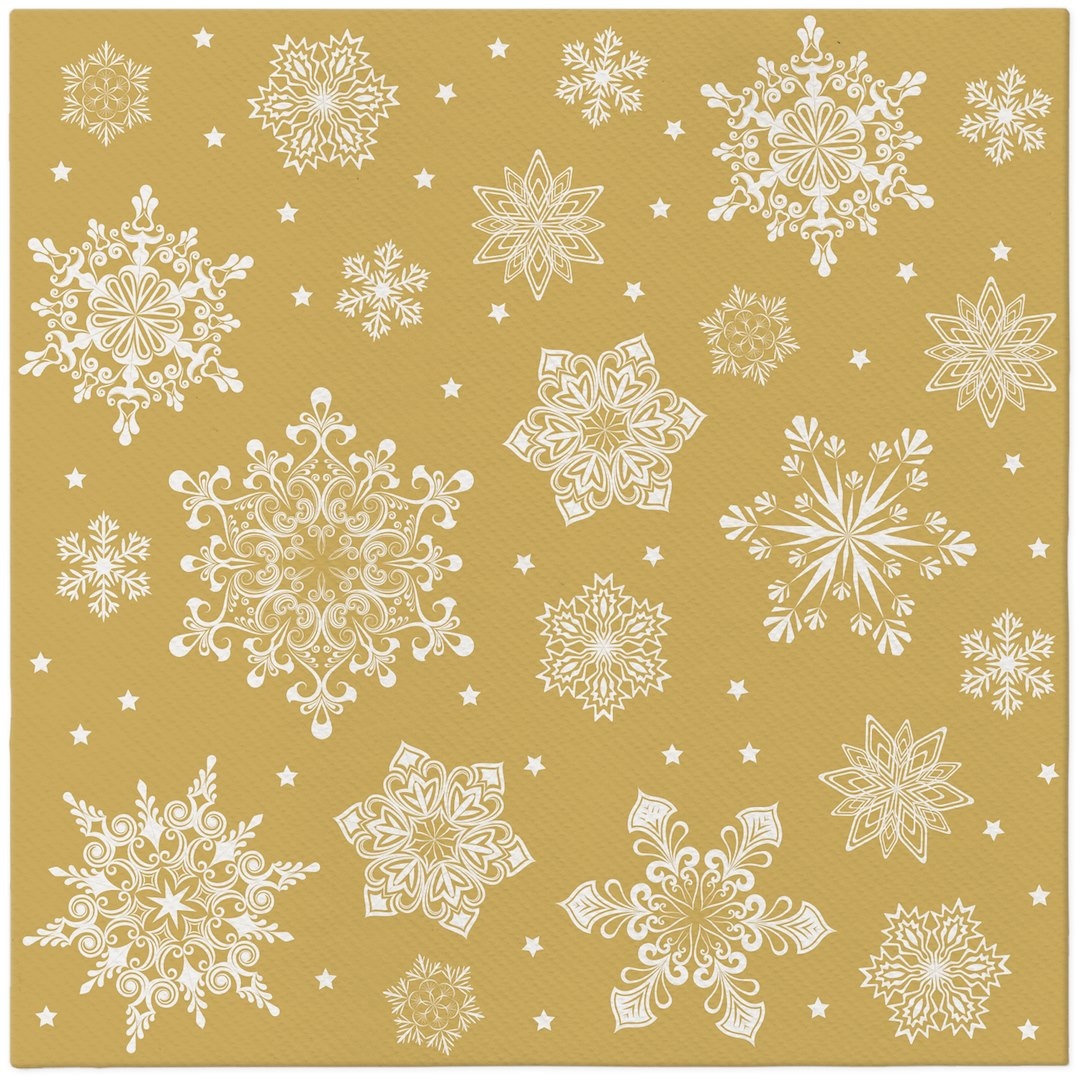 Serwetki 40x40cm flizelinowe skł.  Boże Narodzenie  op.50 szt. (8) Snowflakes złote
