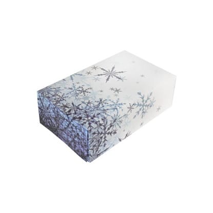 Pudełko 31x22x8 nadruk ŚNIEŻYNKI op.5 szt.  **