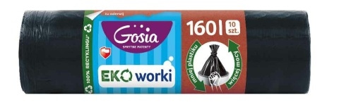 Worki na śmieci LD  160l   a'10 czarne; Gosia bardzo mocne