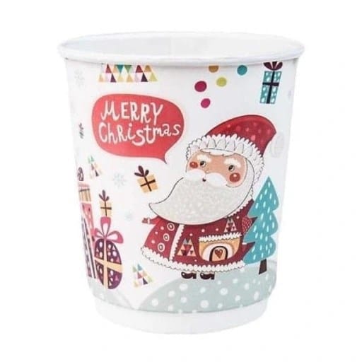 Kubek papier. 2-ściankowy  Boże Narodzenie/Mikołaj  250ml  op.20 szt. (25) śr.80mm powl.