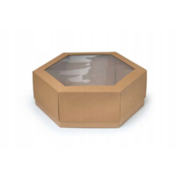 Pudełko 45x45x17cm brązowe z oknem sześciokąt (kpl dół+góra) karbowane **