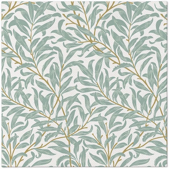 Serwetki 40x40cm flizelinowe skł.  wzór: zielone jasne Willow Branch   op.50 szt. (8)