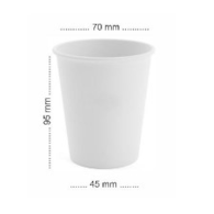 Kubek papier. 180ml  op.100 szt. (25) śr.70mm - biały     Plastic free