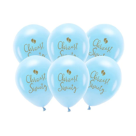 Balon Eco 33cm  op.6 szt. Chrzest święty, błękitny