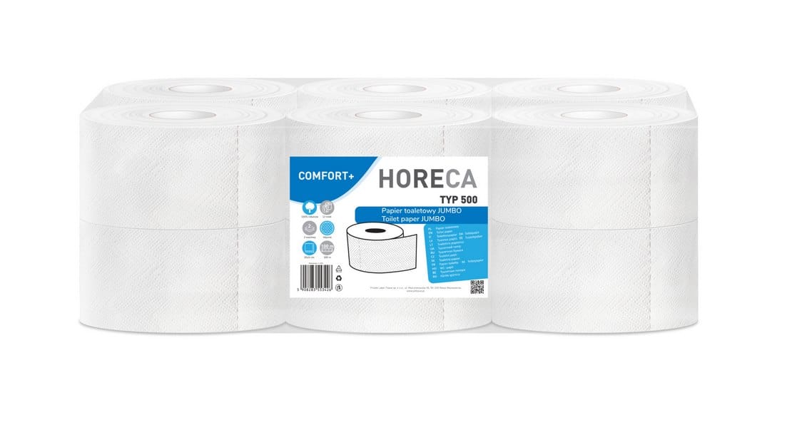 Papier toalet. BIGROLA biały  2-warst. celul. 100m  op.12 rolek  Horeca Comfort+ 500/15 ++