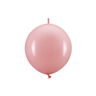 Balon 33cm  op.20 szt. z łącznikiem; jasny różowy