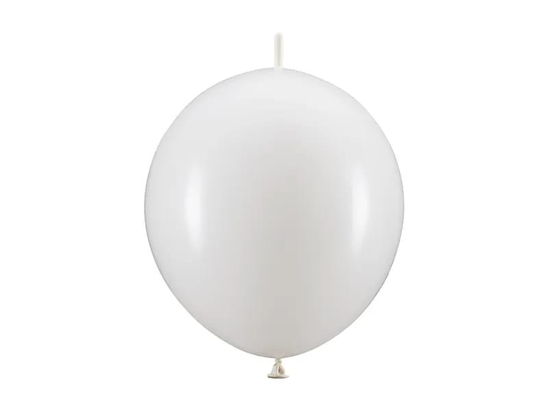 Balon 33cm  op.20 szt. z łącznikiem; biały