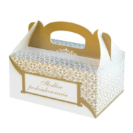 Pudełko 19x14x9cm  Słodkie podziekowania  złote op.10 szt. PS01