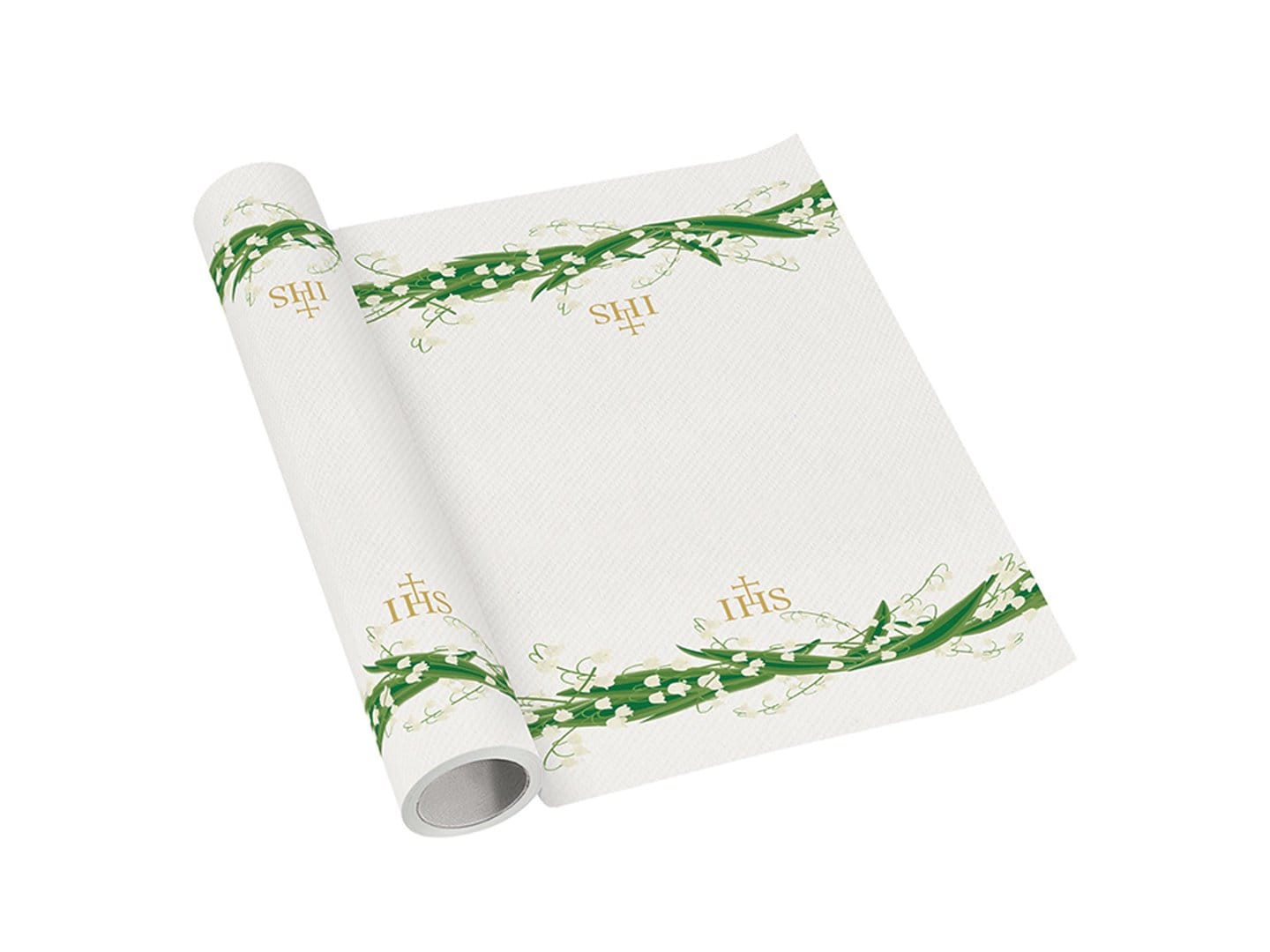 Bieżnik  Arlaid 0,4 -   długość 5 metrów   - White Flowers - konwalie   Komunia święta