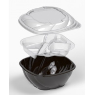 Pucharek 1500ml PET  op.10 szt. sałatkowy z wkładką (góra+dół+wkładka kpl) **