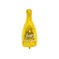Balon foliowy  Butelka - Happy New Year złota; 32x82cm