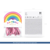 Balon 30cm  op.10 szt. metalizowany rainbow - różowy