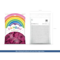 Balon 30cm  op.100 szt. pastel rainbow - fuksja