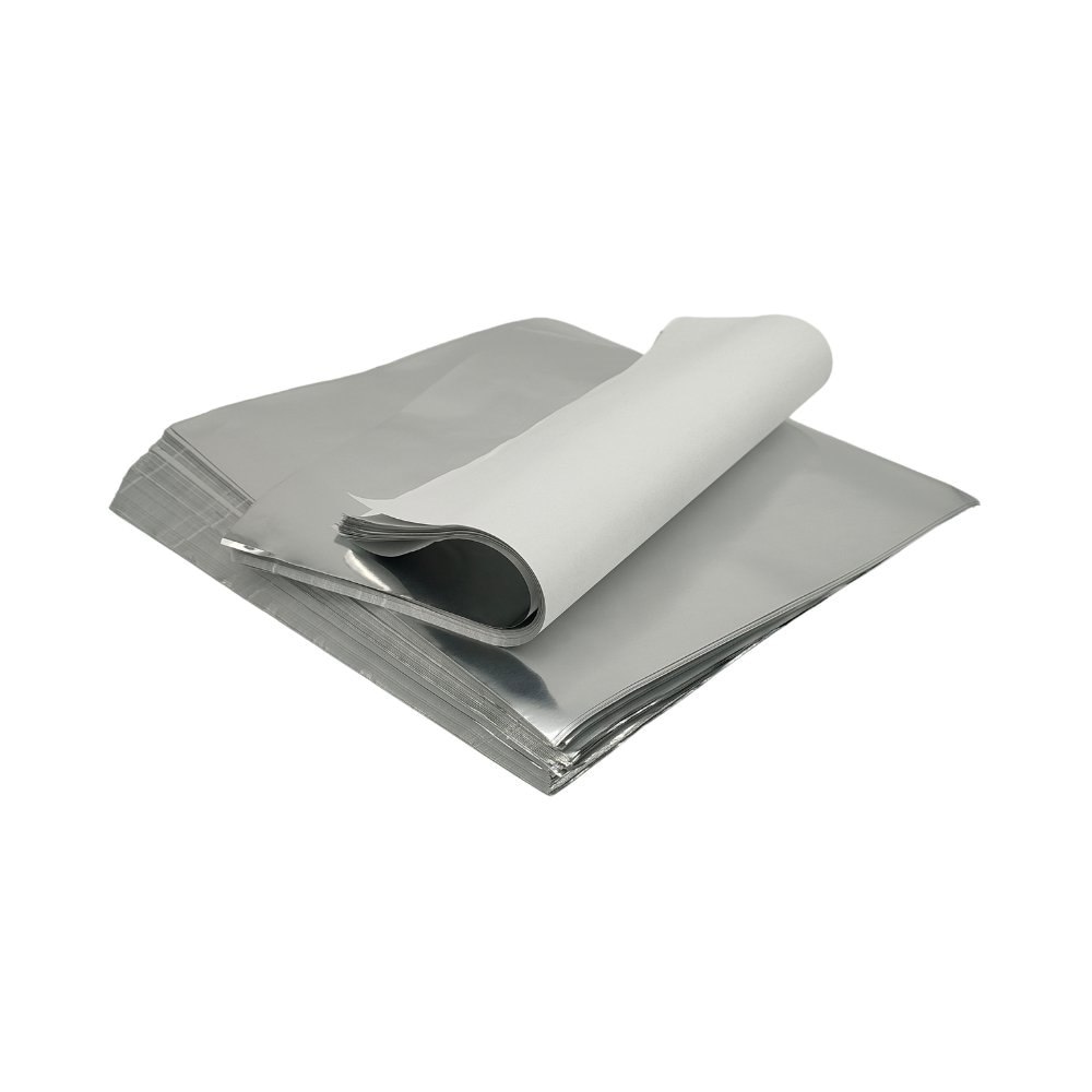 Papier pakowy z aluminium; 30x30cm  op.5kg 
 /dekl.zgodności do kontaktu z żywnościa/