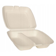 Poj. na obiad pulpa 2-dziel. 24,3x24,3x7,5cm  op.50 szt. (4)  trzcina 45788