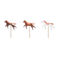 Świeczki urodzinowe; Konie  5,8x4cm  op.3 szt. **