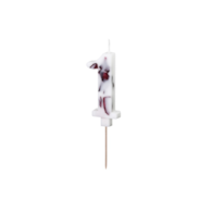 Świeczka cyferka - biała z płatkami kwiatów  1  - 8cm