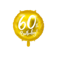 Balon foliowy  60th Birthday; 45cm - złoty