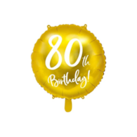 Balon foliowy  80th Birthday; 45cm - złoty