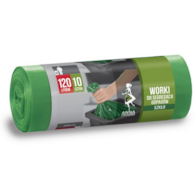 Worki na śmieci LD  120l  op.10 szt. (16) zielone; SZKŁO