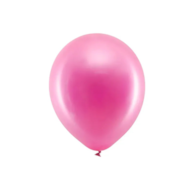 Balon 30cm  op.10 szt. metalizowane rainbow - fuksja