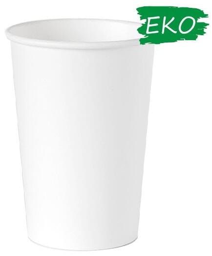 Kubek papier. biały 300ml  op.50 szt. (50) śr.80mm !!  (10oz)   Plastic free  13432