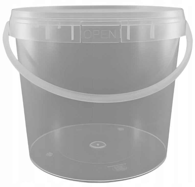 Wiadro 3l, transparentne z przykrywką