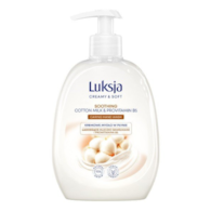 Mydło w płynie - dozownik 0,5l  Luksja Soothing Cotton Milk & Provitamin B5