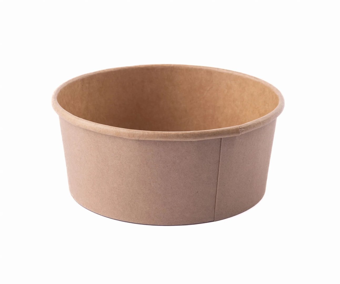 Poj. na sałatkę papier. brąz. okrągły  750ml  op.50 szt. (6)   POTCART750PFFC   plastic free**