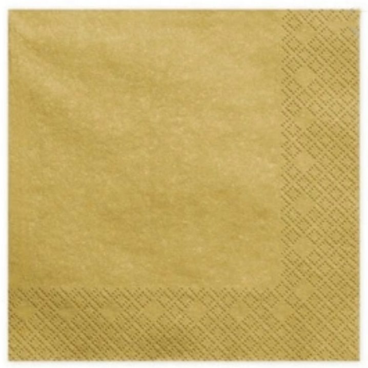 Serwetki 33x33cm  skł. 3-warst.  op.20 szt. stare złoto  SLCO0500 P-M