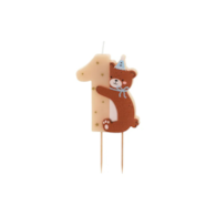 Świeczki urodzinowe; Cyferka 1 Miś 7cm