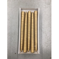 Świeca stożkowa, drapana perłowa biel /złota  op.10 szt.