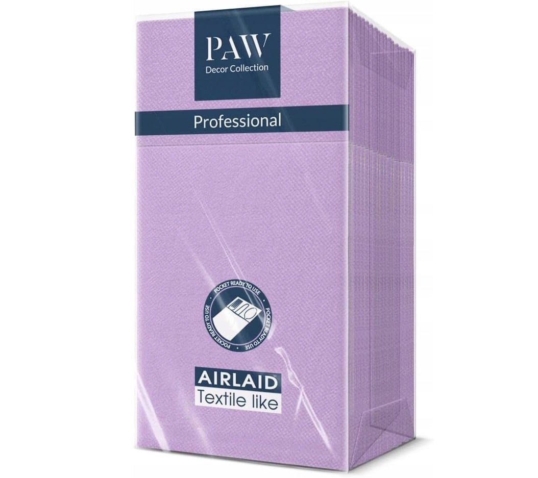 Kieszonki na sztućce Airlaid -  fiolet jasny op.25 szt. (16) **