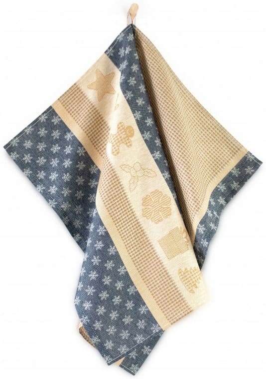 Ścierka kuchenna - bawełniana  50x70 Zwolex - Ciastek granatowo-beżowy