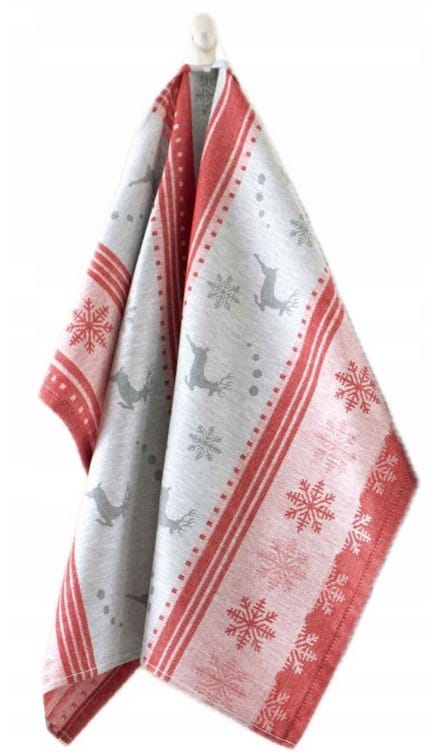 Ścierka kuchenna - bawełniana  50x70 Zwolex - Renifer czerwona