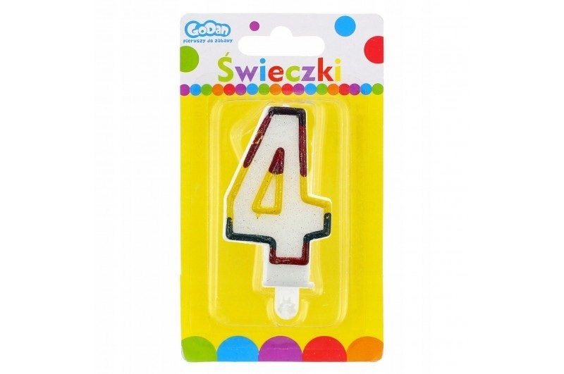 Świeczki cyfry - z brokatem  4 