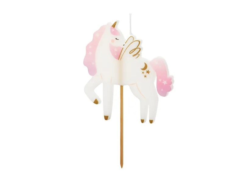 Świeczki urodzinowe; Jednorożec  9cm