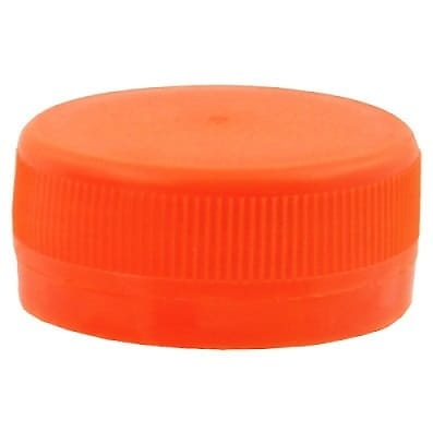 Zakrętka do butelki PET  pomarańczowa, przytwierdzana; gwint 38mm  op.100 szt. (30)  15384