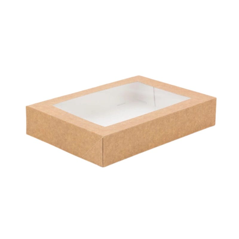 Pudełko na sushi  19x13x5cm  kraft z oknem  Sushi box   op.50 szt.  P8093