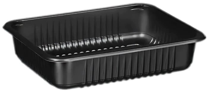 Poj. do zgrzewu 1-dz.czarny, 187/137/50; op.80 szt. (8) karbowany   W1/602RD  850ml