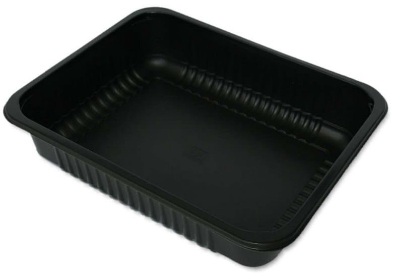 Pojemnik do zgrzewu 1-dzielny czarny 227/178/60  80szt. karbowany W1/622RD REUSE