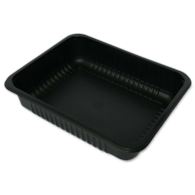 Pojemnik do zgrzewu 1-dzielny czarny 227/178/80 80szt.  karbowany W1/623RD