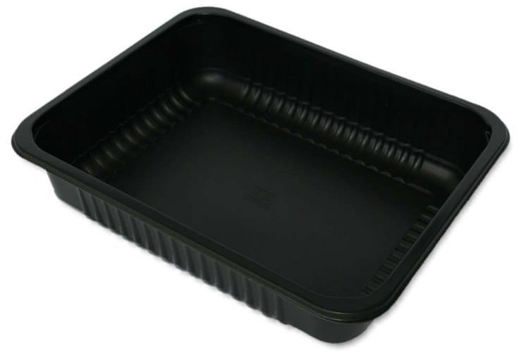 Pojemnik do zgrzewu 1-dzielny czarny 227/178/80 80szt.  karbowany W1/623RD