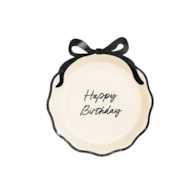 Talerz papier.24cm  op.6 szt. Happy Birthday z kokardką