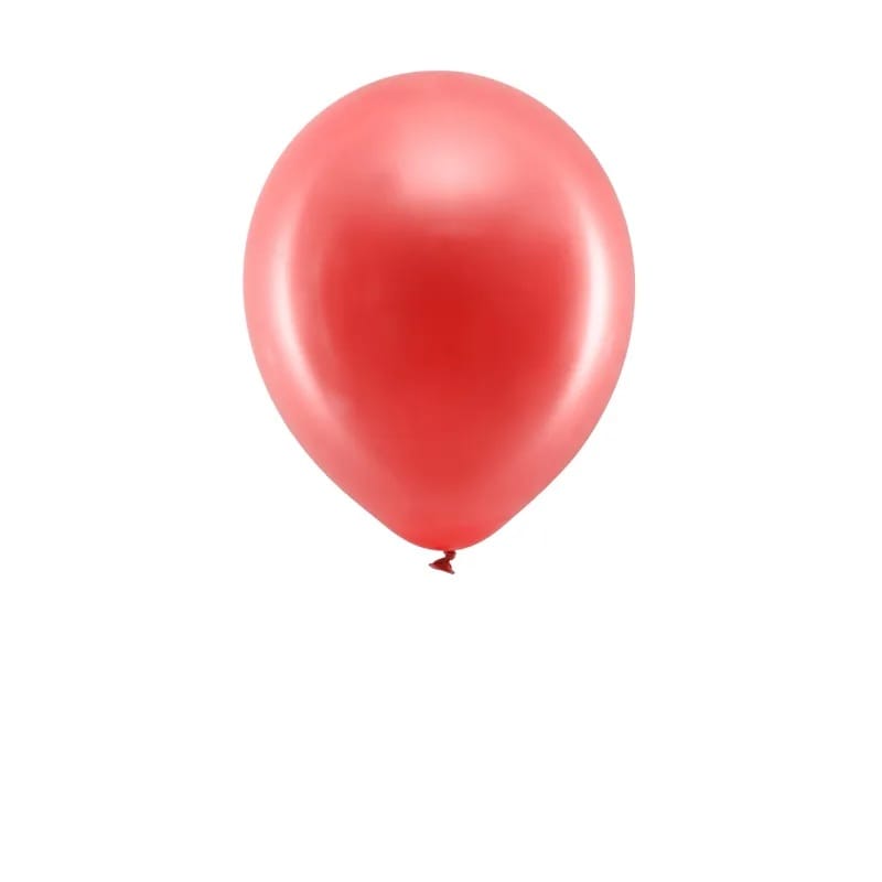 Balon 23cm  op.100 szt. metalizowany Rainbow - czerwony